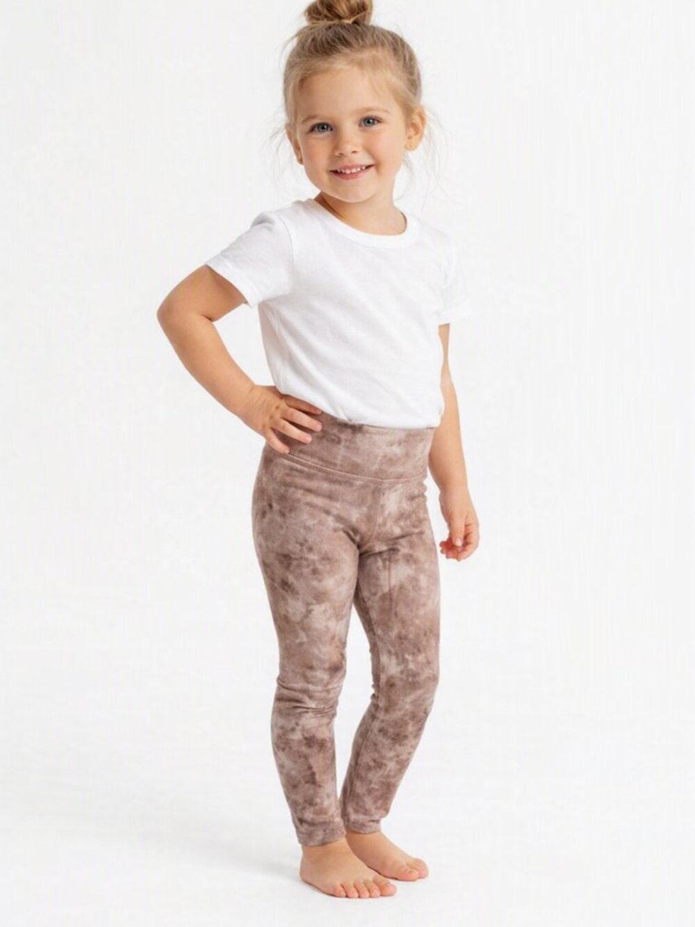 Lululemon Girls Leggings Brown Beige Tie‑Dye High‑Waist Size 4